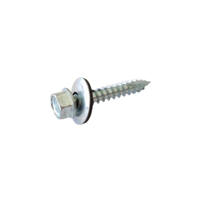 HEX WASHER HEAD WOOD SCREW WITH BONDED WASHER, UNDER CUT & PARTIAL THREAD HEAD Z/P 6.3X40 MM.