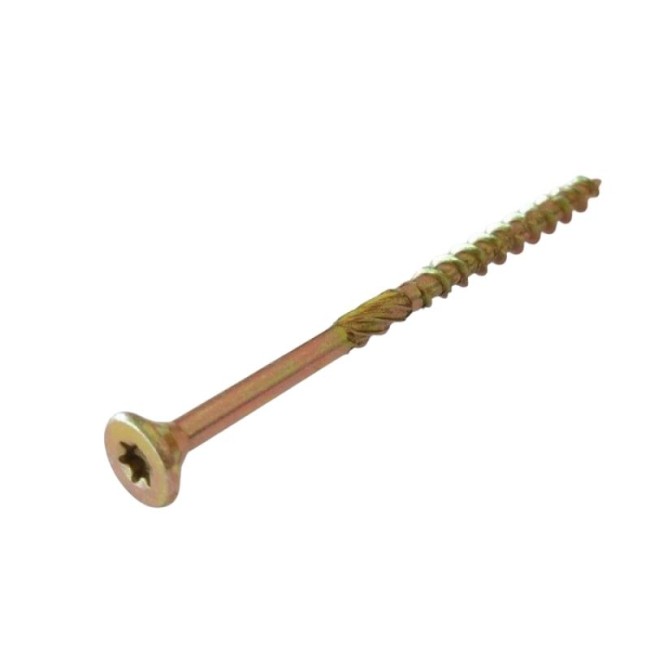 FLAT CSK HEAD 6 LOBE CHIPBOARD SCREW WITH REAMER T30 6X080