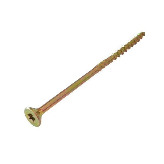 FLAT CSK HEAD 6 LOBE CHIPBOARD SCREW WITH REAMER T30 6X120