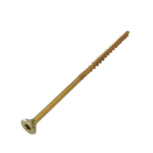 FLAT CSK HEAD 6 LOBE CHIPBOARD SCREW WITH REAMER T30 6X140