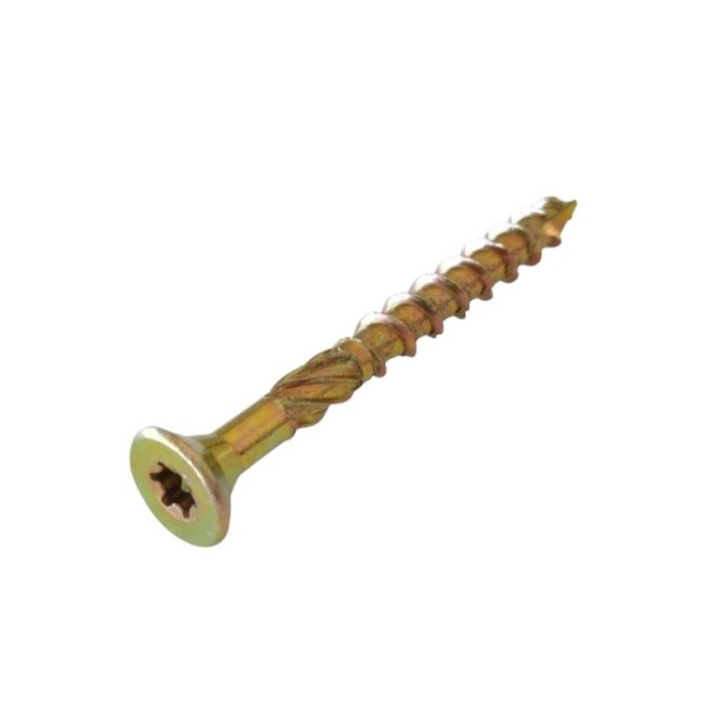 FLAT CSK HEAD 6 LOBE CHIPBOARD SCREW WITH REAMER T40 8Χ080