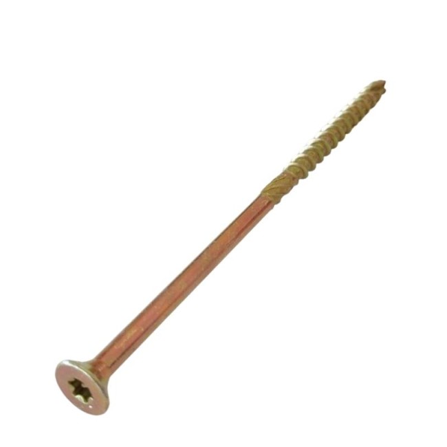 FLAT CSK HEAD 6 LOBE CHIPBOARD SCREW WITH REAMER T40 8Χ180