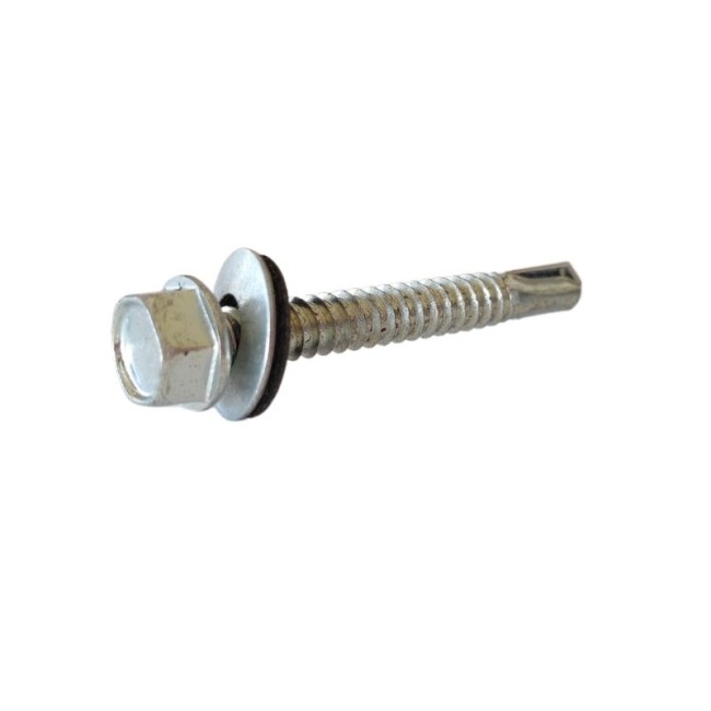 SELF DRILLING SCREWS H.W.H WITH WASHER EPDM 1/4X16 mm.(D.C 10) 6.3X50 ΜΜ.
