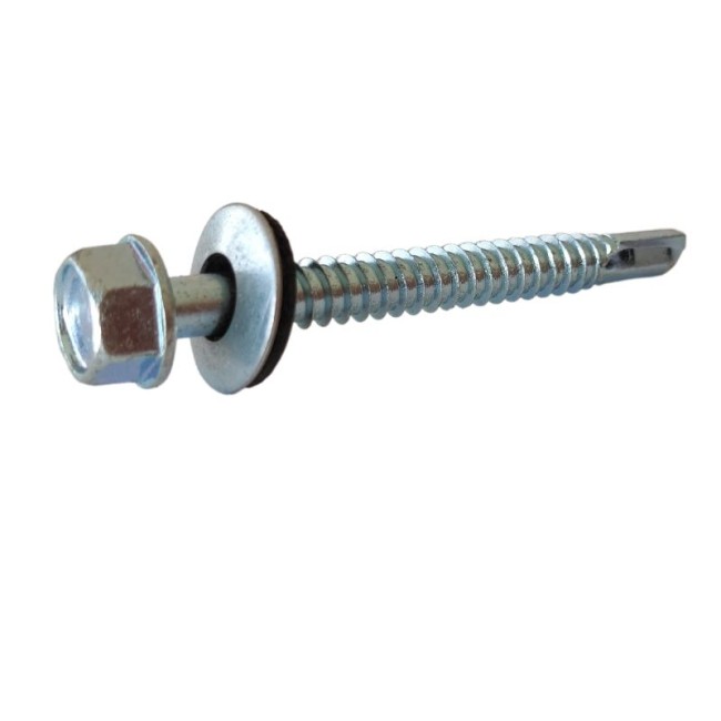 SELF DRILLING SCREWS H.W.H WITH WASHER EPDM 1/4X16 mm.(D.C 10) 6.3X60 ΜΜ.