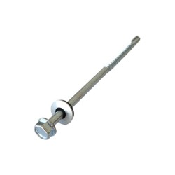 SELF DRILLING SCREWS H.W.H WITH WASHER EPDM 1/4X16 mm.(D.C 10) 6.3X130 ΜΜ. SELF DRILLING SCREWS H.W.H WITH WASHER EPDM 1/4X16 mm.(D.C 10) 6.3X130 ΜΜ.