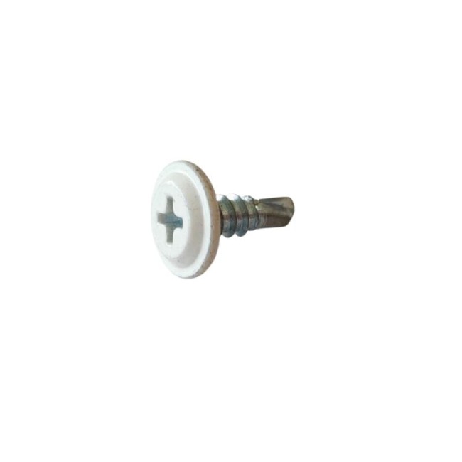 SELF DRILLING SCREW PLILLIPS WAFER HEAD WHITE(R.9002) NORMAL DRILL POINT PH2 (D.C 4) 4.3X13 MM.
