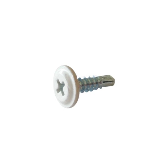 SELF DRILLING SCREW PLILLIPS WAFER HEAD WHITE(R.9002) NORMAL DRILL POINT PH2 (D.C 4) 4.3X16 MM.
