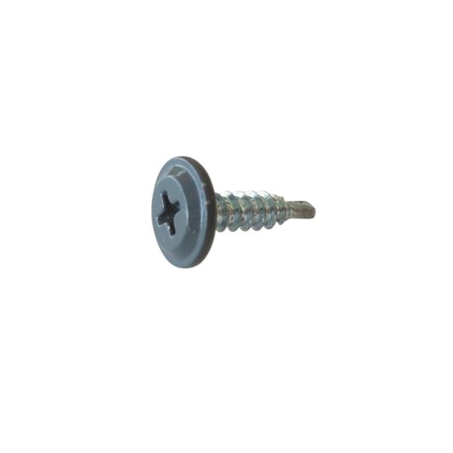 SELF DRILLING SCREW PLILLIPS WAFER HEAD GREY (R.7012) THIN DRILL POINT PH2 (D.C 1.5) 4.2X16 MM.