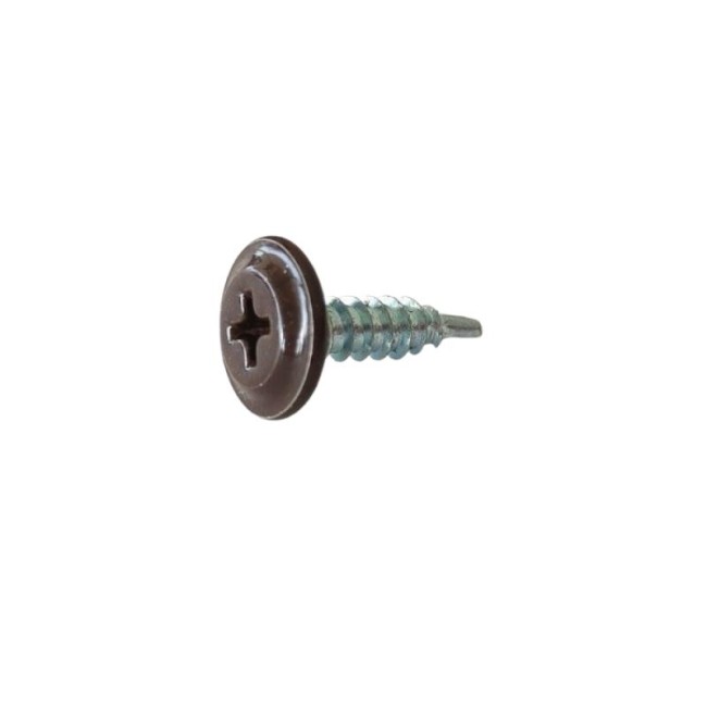 SELF DRILLING SCREW PLILLIPS WAFER HEAD BROWN (R.8004) THIN DRILL POINT PH2 (D.C 1.5) 4.2X16 MM.