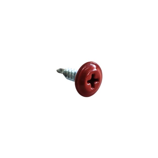 SELF DRILLING SCREW PLILLIPS WAFER HEAD RED (R.3016) THIN DRILL POINT PH2 (D.C 1.5) 4.2X16 MM.