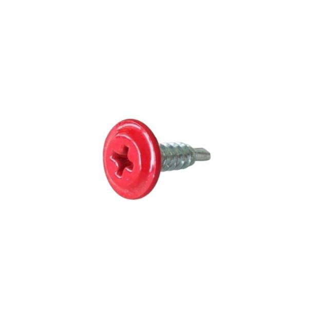 SELF DRILLING SCREW PLILLIPS WAFER HEAD RED (R.3020) THIN DRILL POINT PH2 (D.C 1.5) 4.2X16 MM.