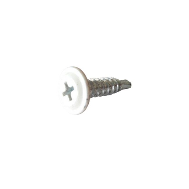 SELF DRILLING SCREW PLILLIPS WAFER HEAD WHITE (R.9002) THIN DRILL POINT PH2 (D.C 1.5) 4.8X19 MM. Υλικά στερέωσης & σύνδεσης