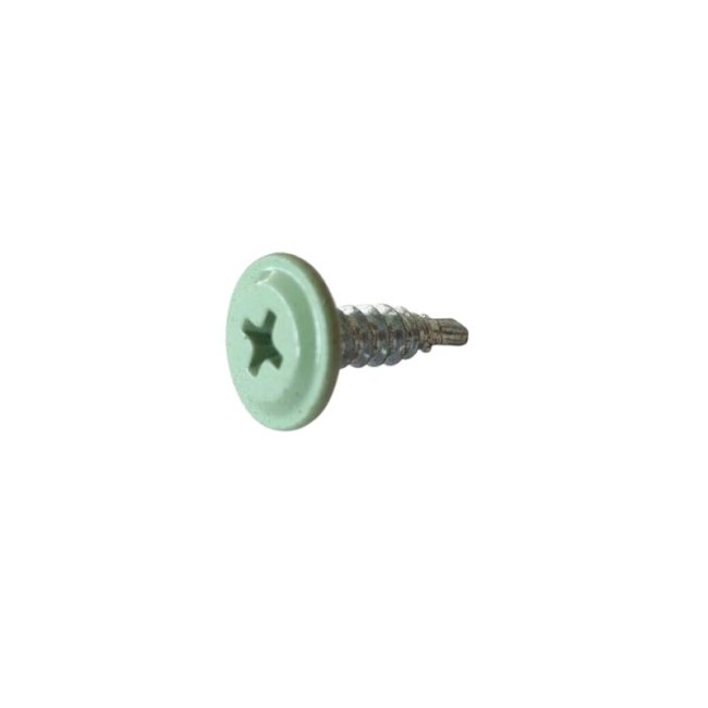 SELF DRILLING SCREW PLILLIPS WAFER HEAD GREEN (R.6021) THIN DRILL POINT PH2 (D.C 1.5) 4.2X16 MM.