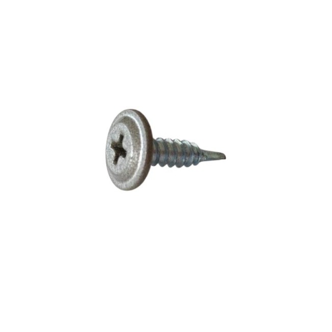 SELF DRILLING SCREW PLILLIPS WAFER HEAD SILVER (R.9007) THIN DRILL POINT PH2 (D.C 1.5) 4.2X16 MM.