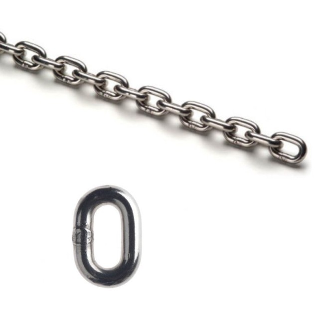 INDUSTRIAL CHAIN INOX 316 DIN.766 CALIBRATE (24X27.2) 8.0 mm.