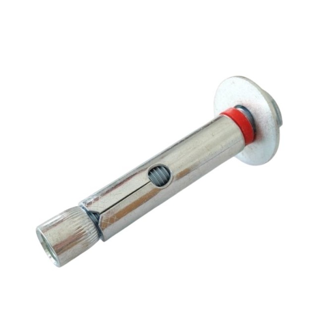 SLEEVE ANCHORS GALV. EXPANDED WITH HEX.BOLT 3D WASHER AND PLASTIC RED RING  (Φ20) M16X110 MM.