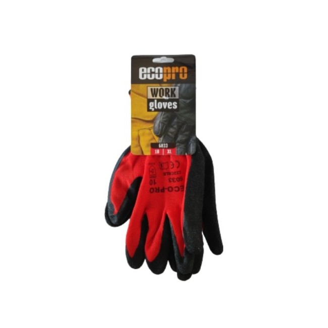 COTTON GLOVES LATEX RED H.D.