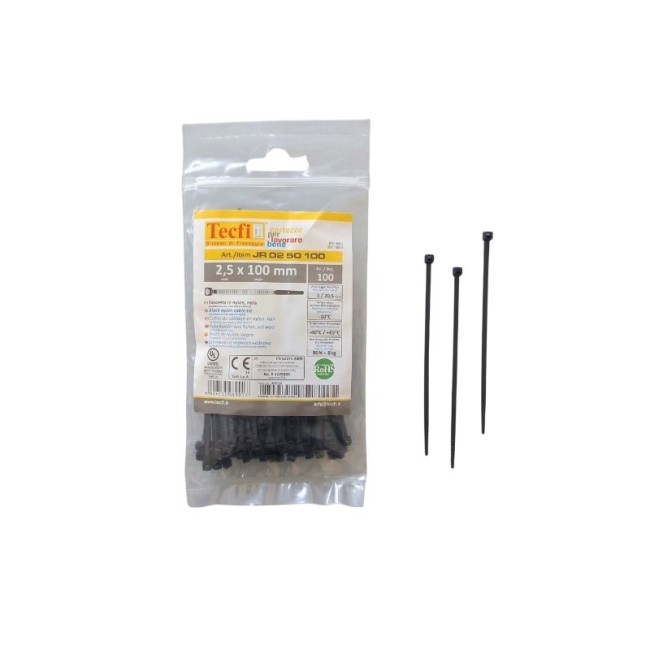 BLACK NYLON  CABLE TIE, 100PCS BAG, CE 2.5Χ100 ΜΜ.