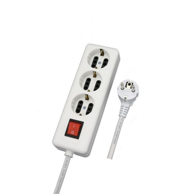 STRAIGHT ACCESS MULTI SOCKETS WITH SWITCH & CABLE 3Σ6Δ  1.5 M.