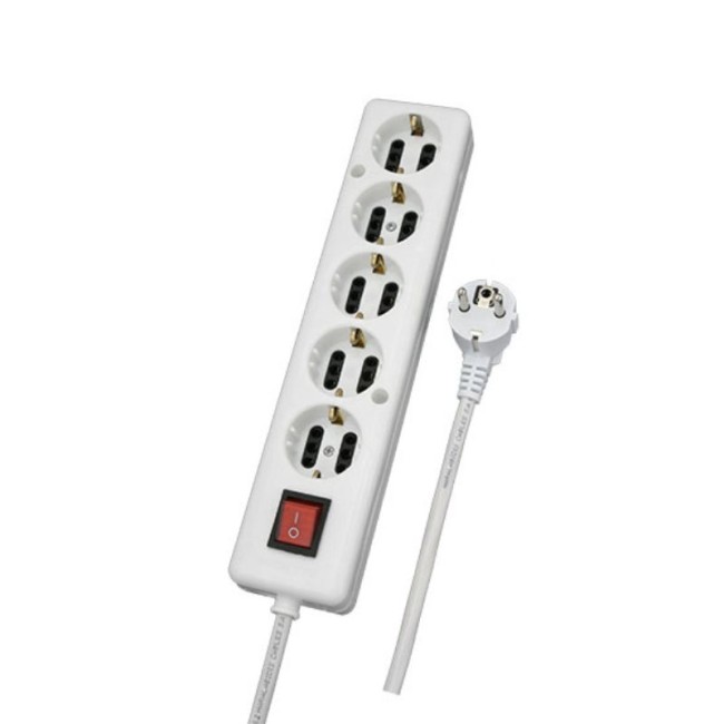 STRAIGHT ACCESS MULTI SOCKETS WITH SWITCH & CABLE 5Σ10Δ 1.8 M.