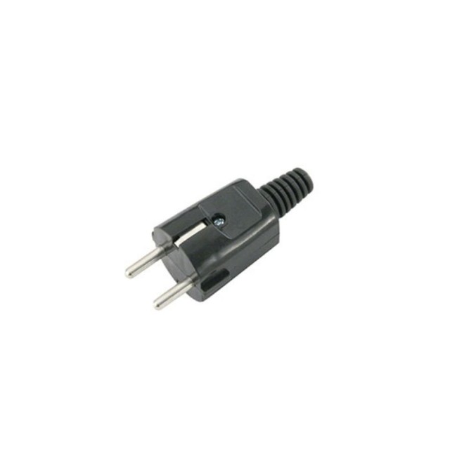 SCHUKO PVC MALE PLUG  ( BLACK )