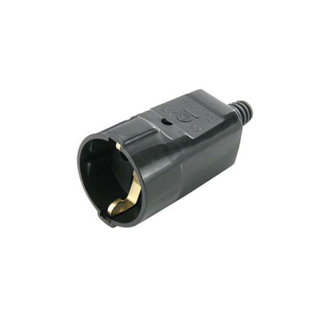 SCHUKO PVC FEMALE PLUG  ( BLACK )