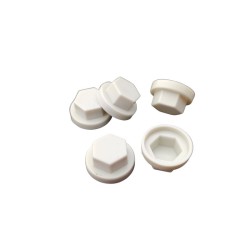 COLOURED HDPE CAP FOR HEX HEAD SCREW WHITE (R.9002)  10 MM. COLOURED HDPE CAP FOR HEX HEAD SCREW WHITE (R.9002)  10 MM.