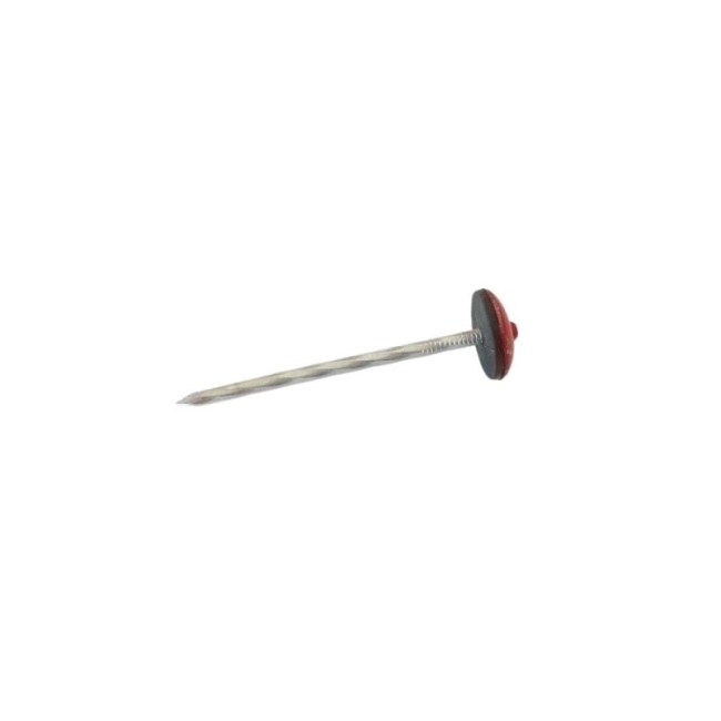 TWISTED ROOFING NAILS WITH WASHER & UMBRELLA HEAD RED 3.7X70 MM.