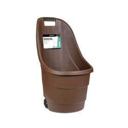 PLASTIC GARDEN BUCKET WITH WHEELS 60lt BROWN PLASTIC GARDEN BUCKET WITH WHEELS 60lt BROWN