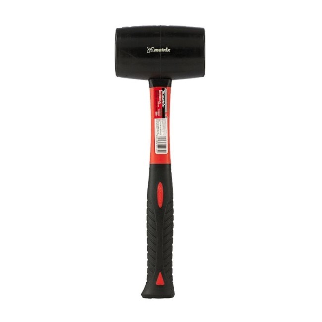 RUBBER MALLET FIBERGLASS HANDLE 2 COM. BLACK 450 gr.