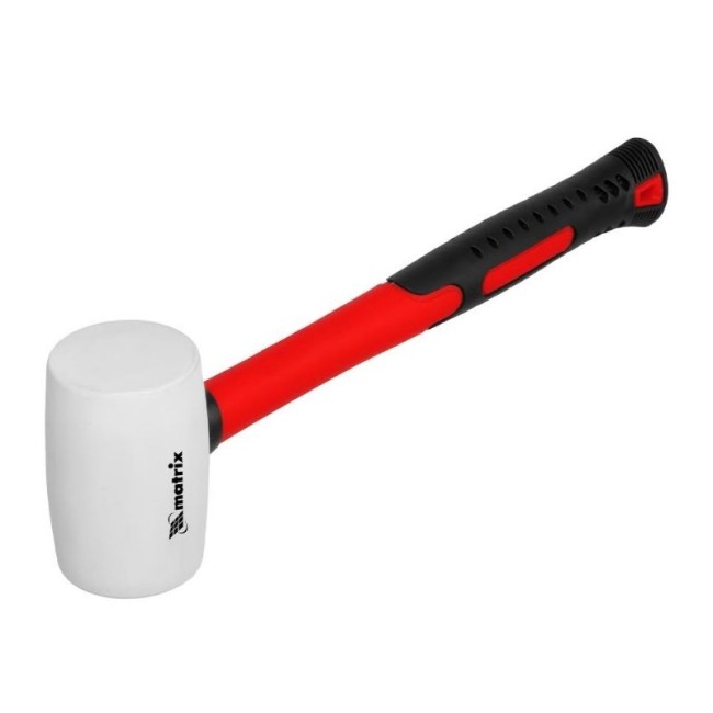 RUBBER MALLET FIBERGLASS HANDLE 2 COM. WHITE 225 gr.