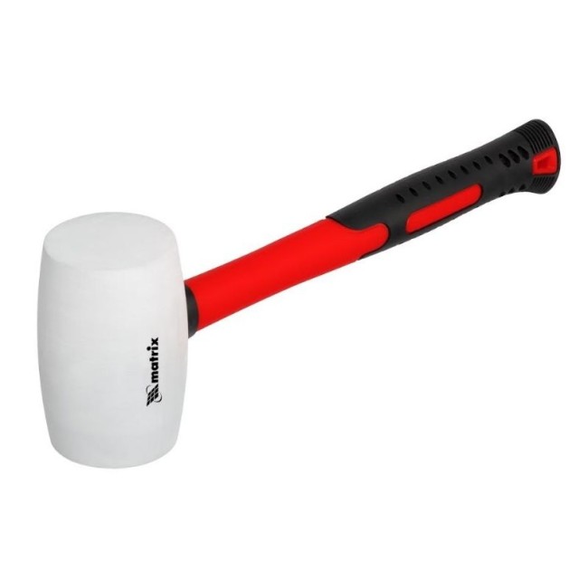 RUBBER MALLET FIBERGLASS HANDLE 2 COM. WHITE 450 gr.