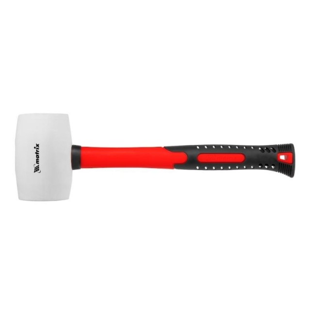 RUBBER MALLET FIBERGLASS HANDLE 2 COM. WHITE 450 gr.