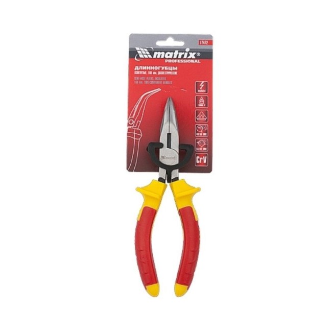 BENT LONG NOSE PLIERS INSULATED 1000V.160 mm.