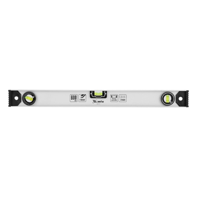ALUMINIUM SPIRIT LEVEL RAIL 2 VIALS  600 mm.