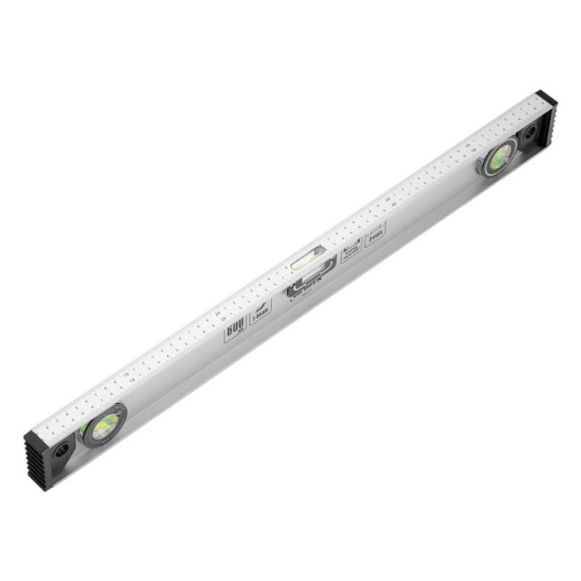 ALUMINIUM SPIRIT LEVEL RAIL 2 VIALS  600 mm.