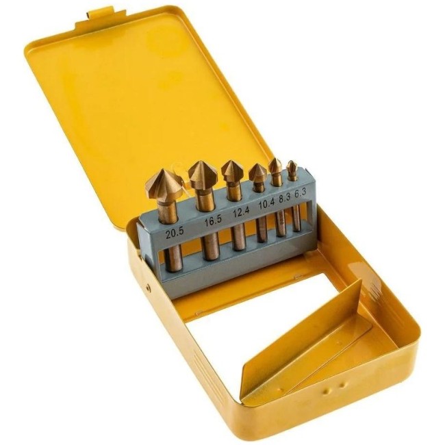 COUNTERSINK DRILL BIT SET (6.3mm.-8.3 mm.-10.4mm.-12.4mm.-16.5mm.-20.5mm.) Μ3-Μ10