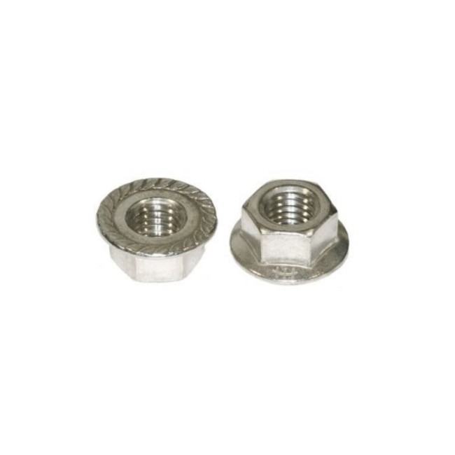 HEXAGON FLANGE INOX A2 NUT DIN.6923 M06