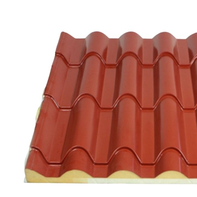 METALLIC THERMAL INSULATION TILES (ROOF PANEL) RED 40 mm.