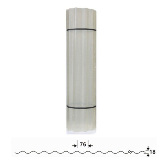 POLYESTER ROLL WAVE PROFILE WITHOUT FILM (76/18) 0.7 MM.