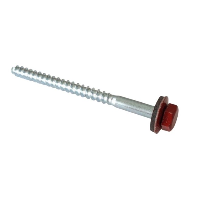 HEX HEAD COACH SCREW Z/P RED HEAD (R.3016) M6X80 MM.