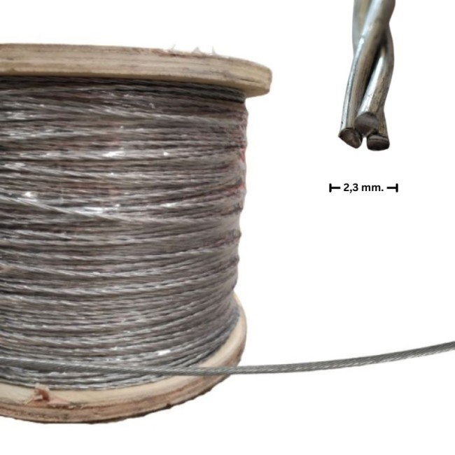 3 STRAND WIRE ROPE H.D.G (1X3) 2.3 MM.