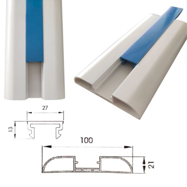 BUMPER PROFILE  WP100 (R.9010) & STRIPE WPC (R.5010) 100X21 MM.